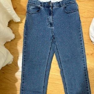 Stella McCartney Juniors Denim Jeans with Pink Polka Dots